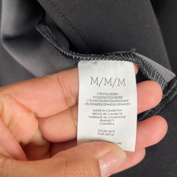 Cabi Pilot Jacket Black Double Breasted Snap Front Ponte Knit Coat 4673 Womens M - Picture 3 of 7